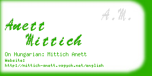 anett mittich business card